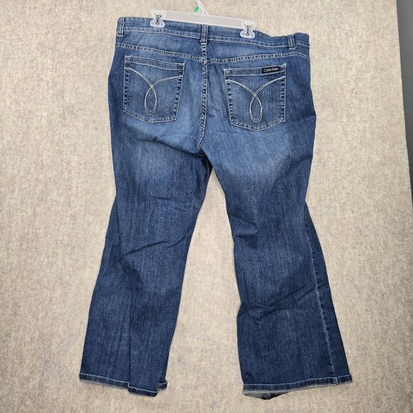 Calvin Klein Womens Plus Size Blue Jeans Size 22W Cotton Stretch Bootcut - Picture 2 of 6